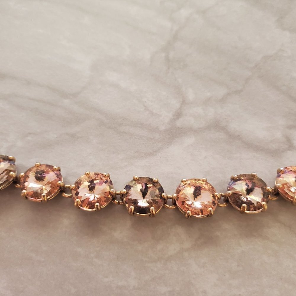 ✨ Stella and Dot Blush Rose Pink Jumbo Rhinestones Crystal Statement Bracelet ✨ - Picture 3 of 10